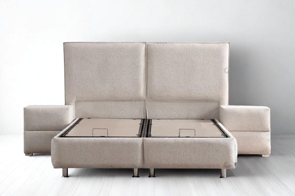 Lit Coffre MAYA BLANC CASSE - Chenille