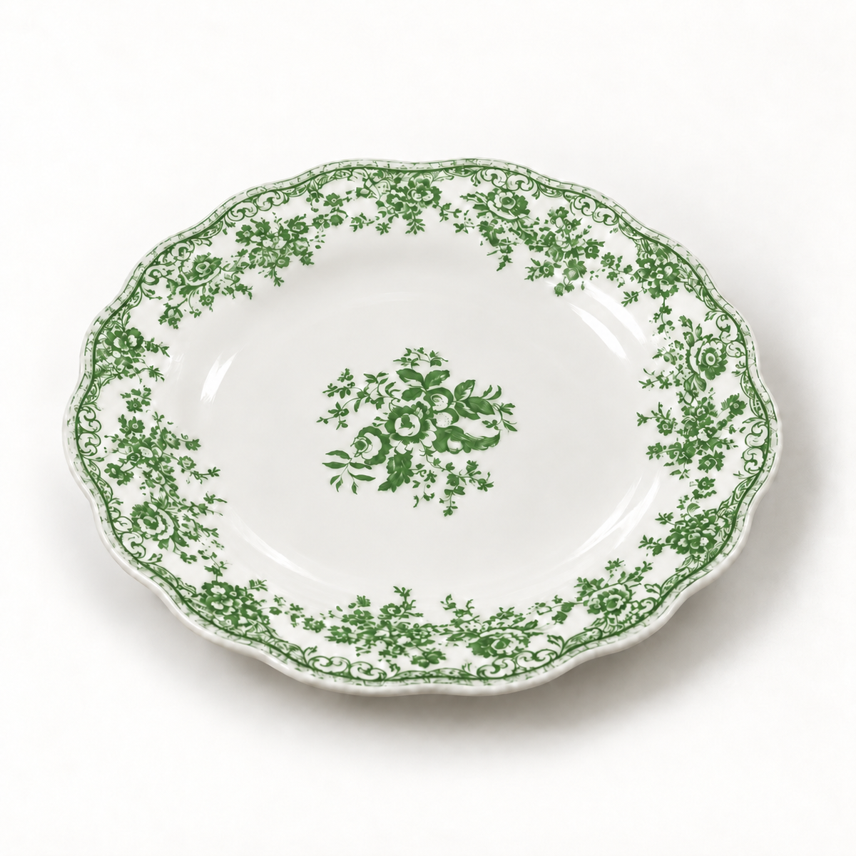 Assiettes à dessert vintage vert