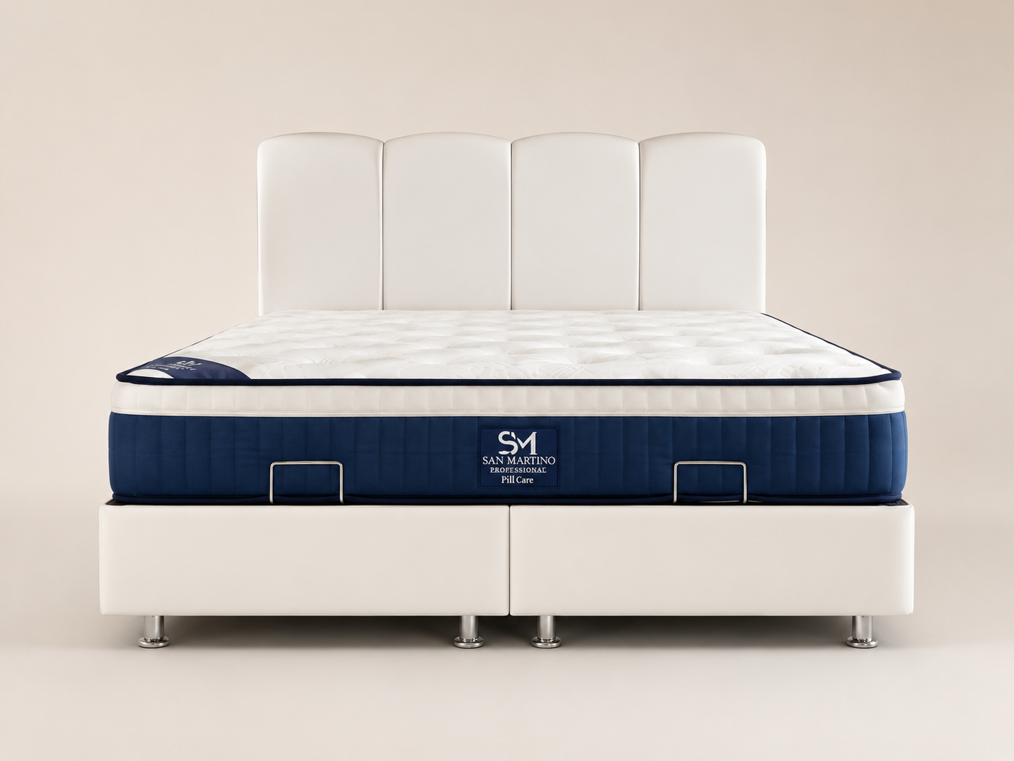 Lit Coffre CELIA BLANC CASSE - Velours