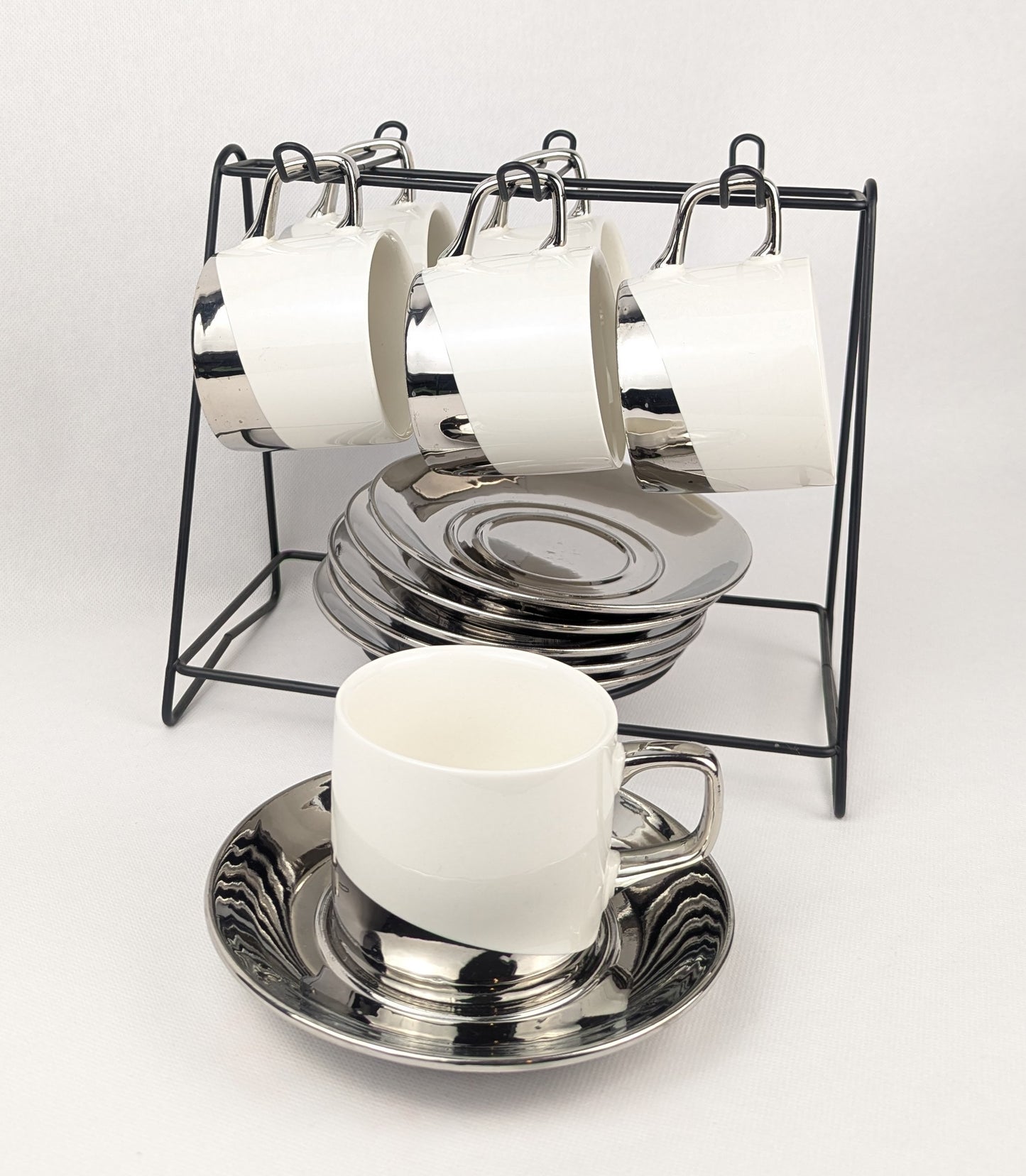 6 tasses à café avec support