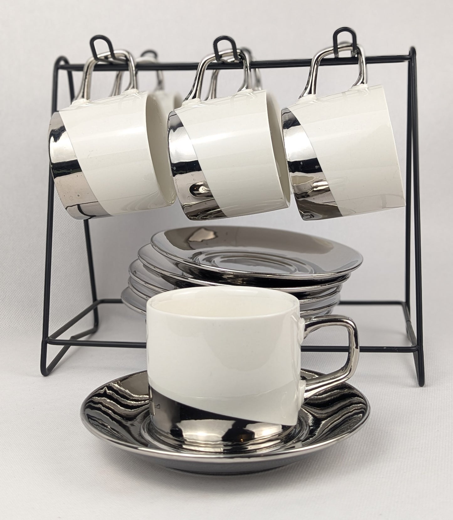 6 tasses à café avec support