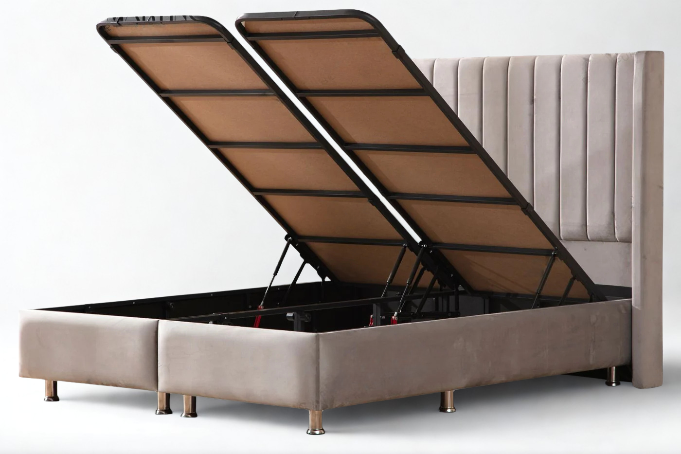 Lit Coffre TOKYO GRIS - Velours