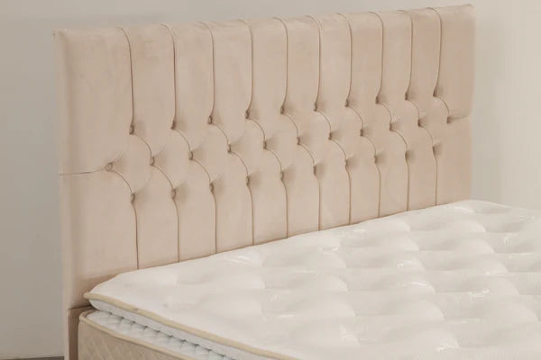 Lit Coffre HUGO BEIGE ou GRIS - Velours