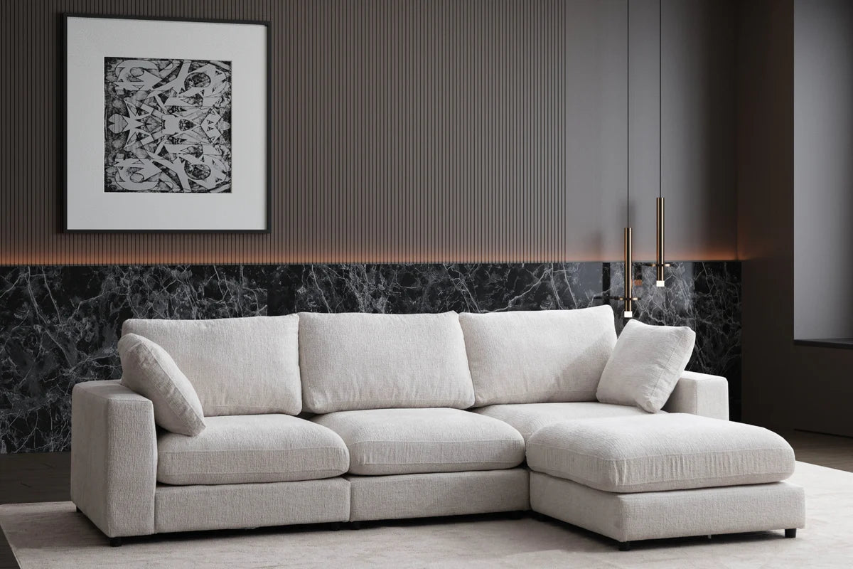 Canapé Julia Modulable Chenille 3+1 Pouf