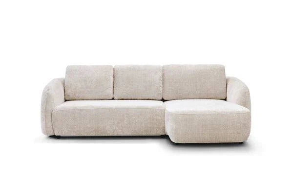 Canapé d'angle convertible Porto Marbella blanc cassé, canapé moderne avec coussins confortables, fabriqué par HomeDeLuxe.