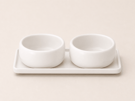 Duo blanc avec support - HomeDeLuxe