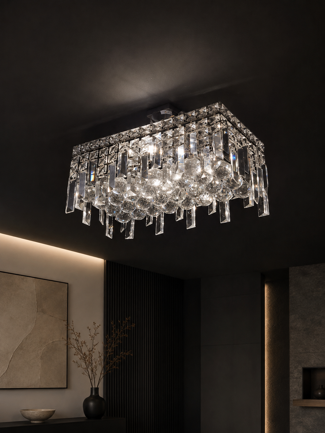 Petit lustre casccade boule
