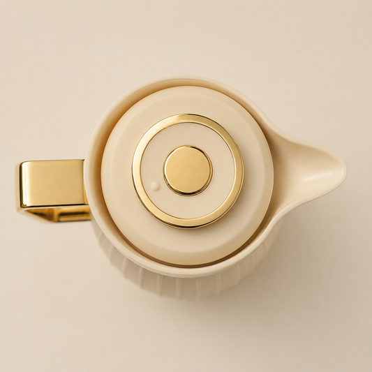 Thermos beige & doré