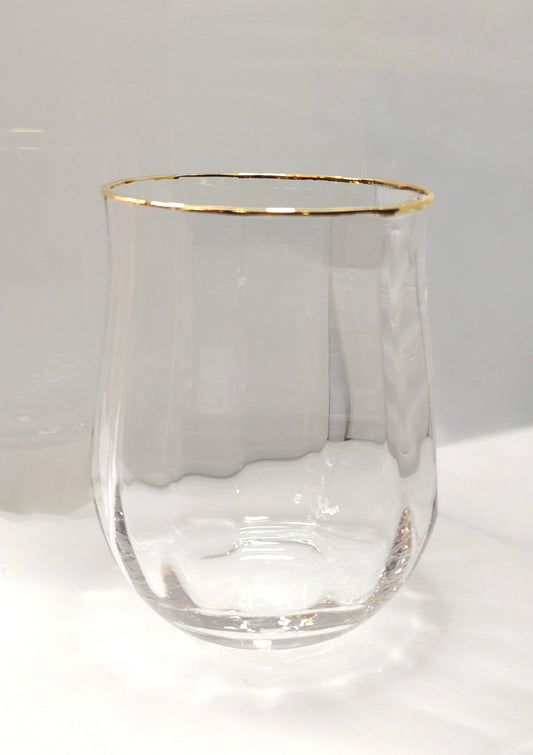 Six verres à eau en verre de la marque HomeDeLuxe, avec un design élégant et transparent.