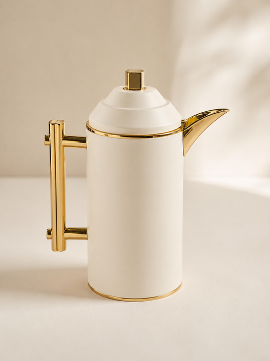 Thermos élégance beige & doré