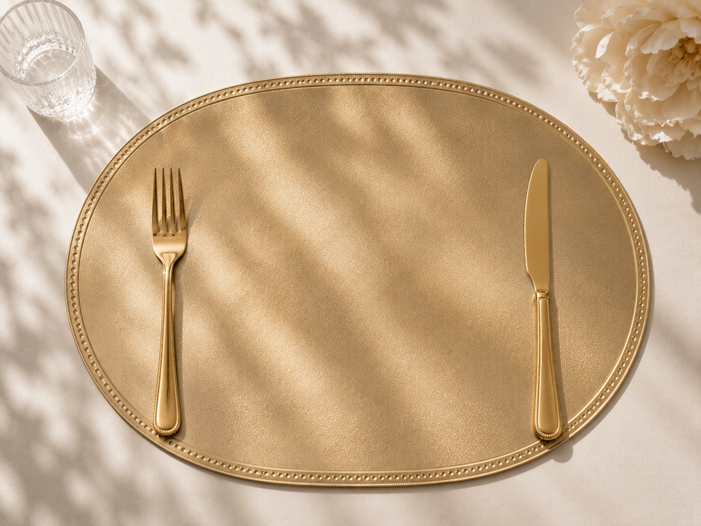 Lot de 12 set de table oval doré