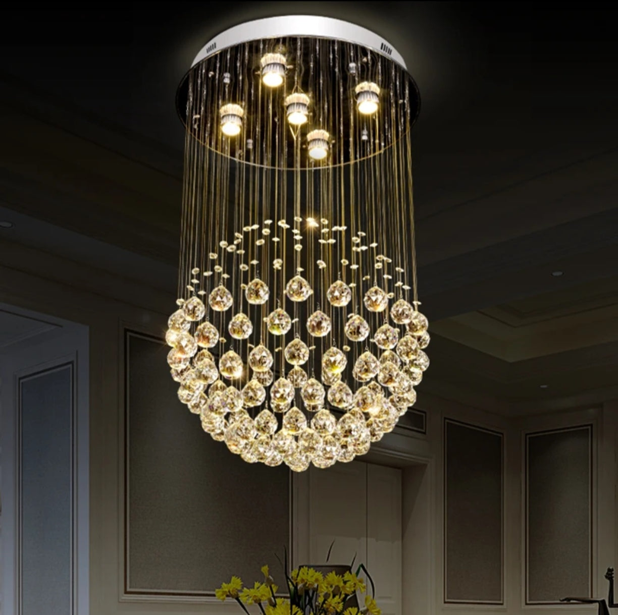 Lustre design contemporain en cascade