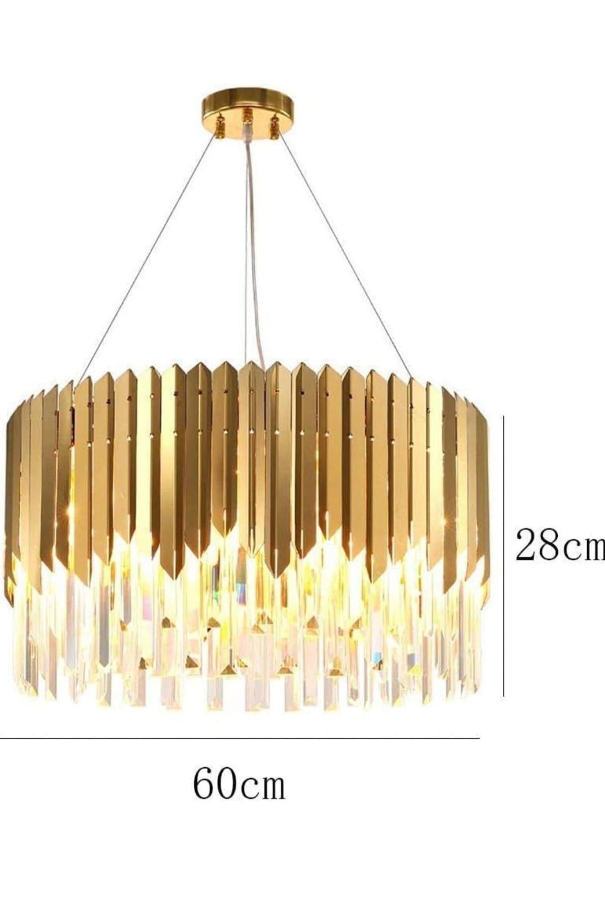 Lustre contemporain luxe de 60cm de la marque HomeDeLuxe avec finition élégante et design moderne.