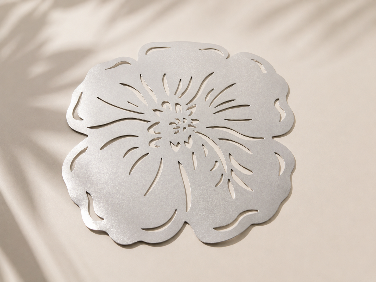Lot de 12 set de table fleur argentée