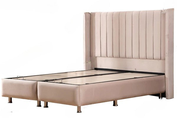 Lit Coffre TOKYO BEIGE ou GRIS - Velours