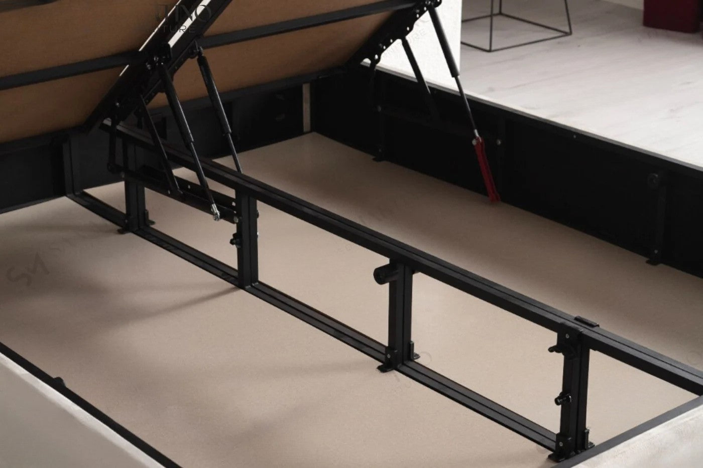 Lit Coffre PARMA BEIGE CLAIR - Velours