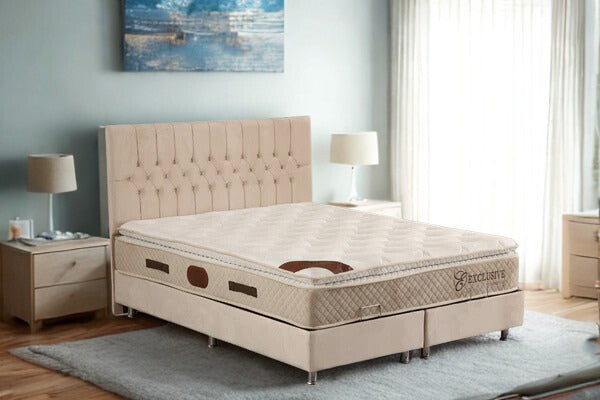 Lit Coffre HUGO BEIGE ou GRIS - Velours