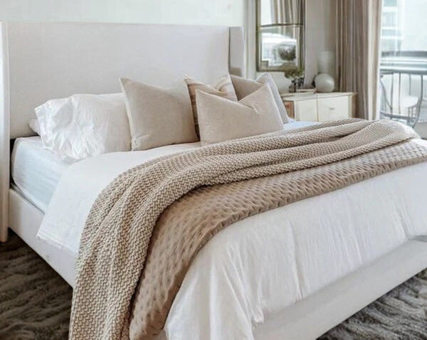 Lit Coffre COCO BLANC ECRU -Velours