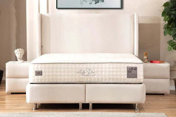 Lit Coffre COCO BLANC ECRU -Velours