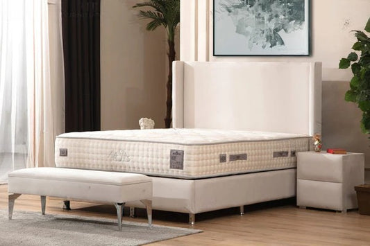 Lit Coffre COCO BLANC ECRU -Velours