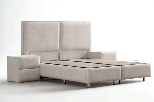 Lit Coffre MAYA BLANC CASSE - Chenille