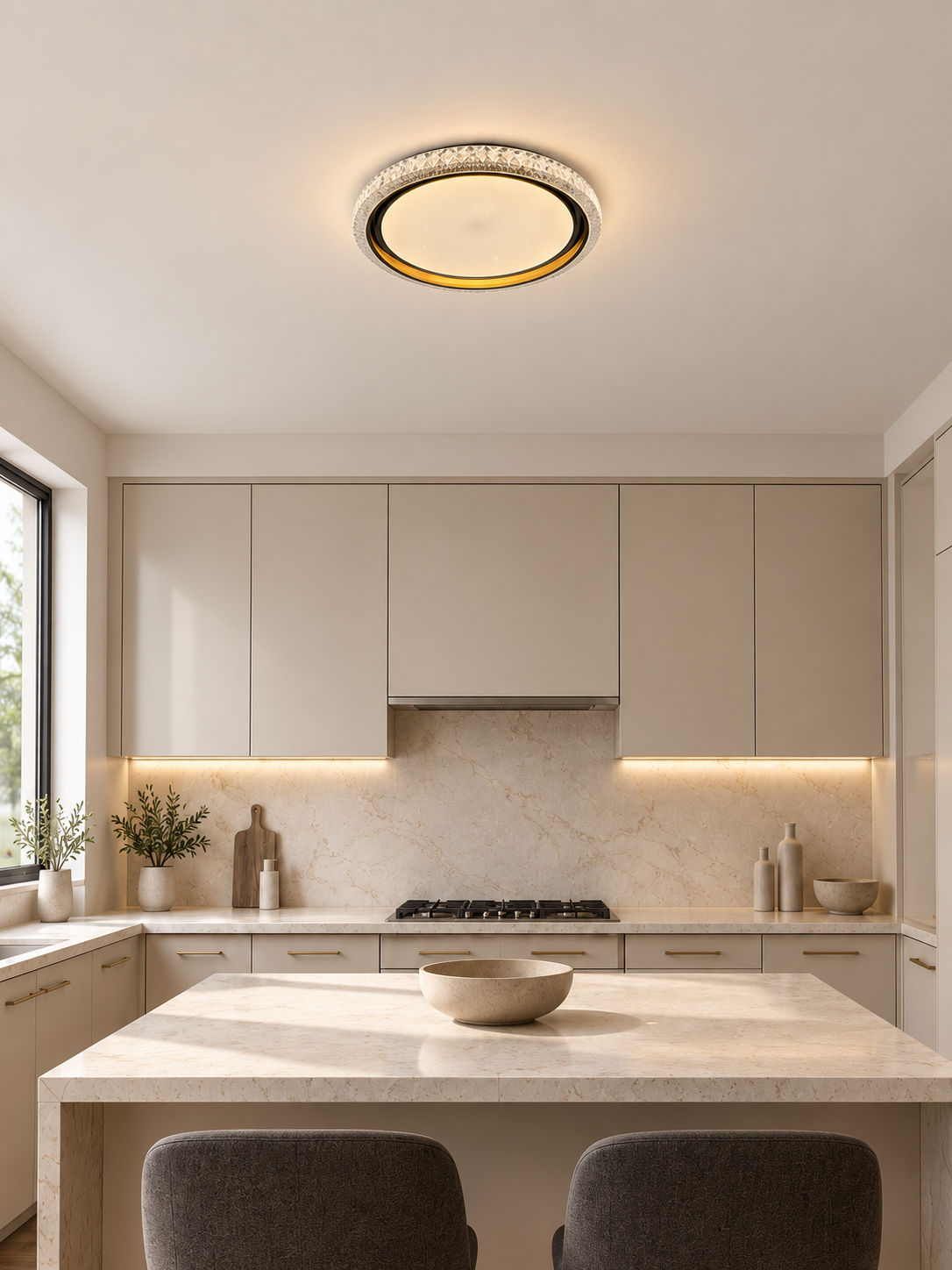 Plafonnier LED Halo Doré