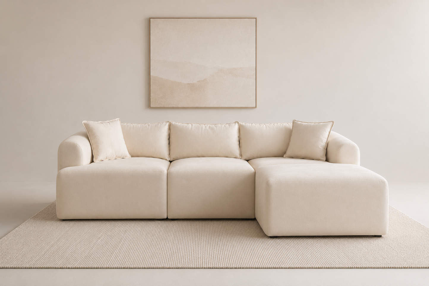 Canapé Mila Modulable Velours Blanc cassé