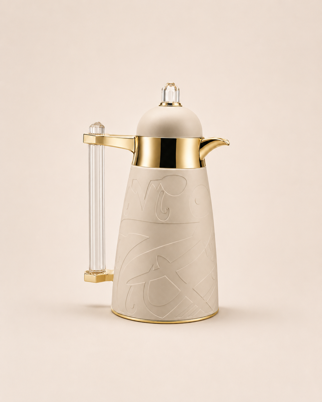Thermos calligraphie beige & doré