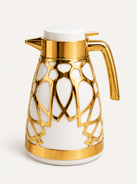 Thermos luxe doré blanc