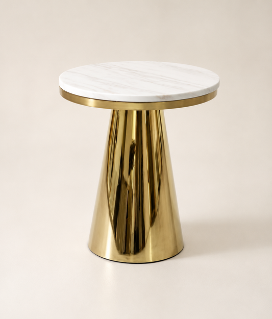 Table basse HomeDeLuxe avec surface en bois clair et pieds en métal, idéale comme table d'appoint moderne.