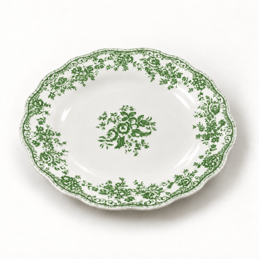 Assiettes à dessert vintage vert