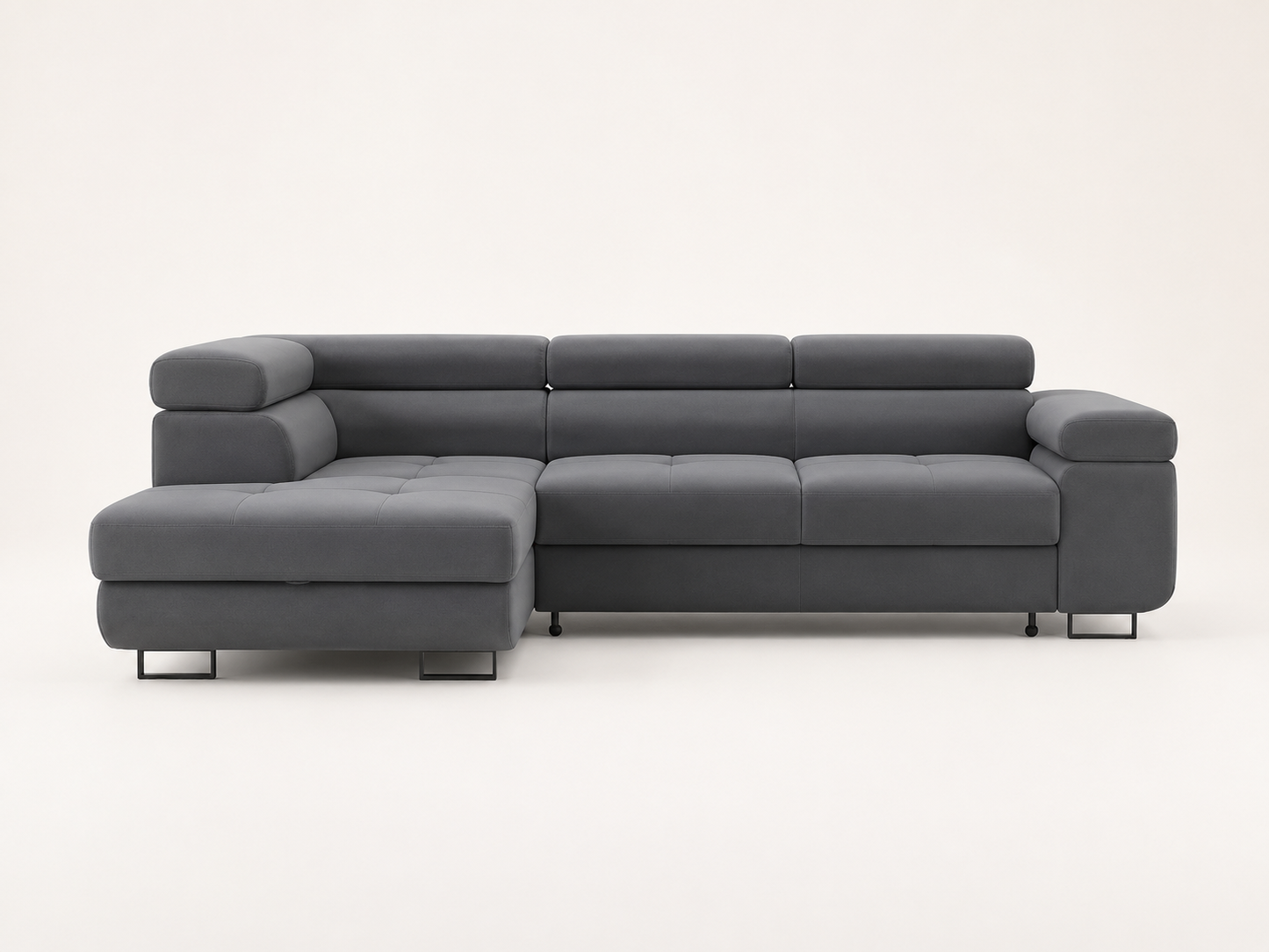 Canapé D'angle Convertible Tony Gris Anthracite