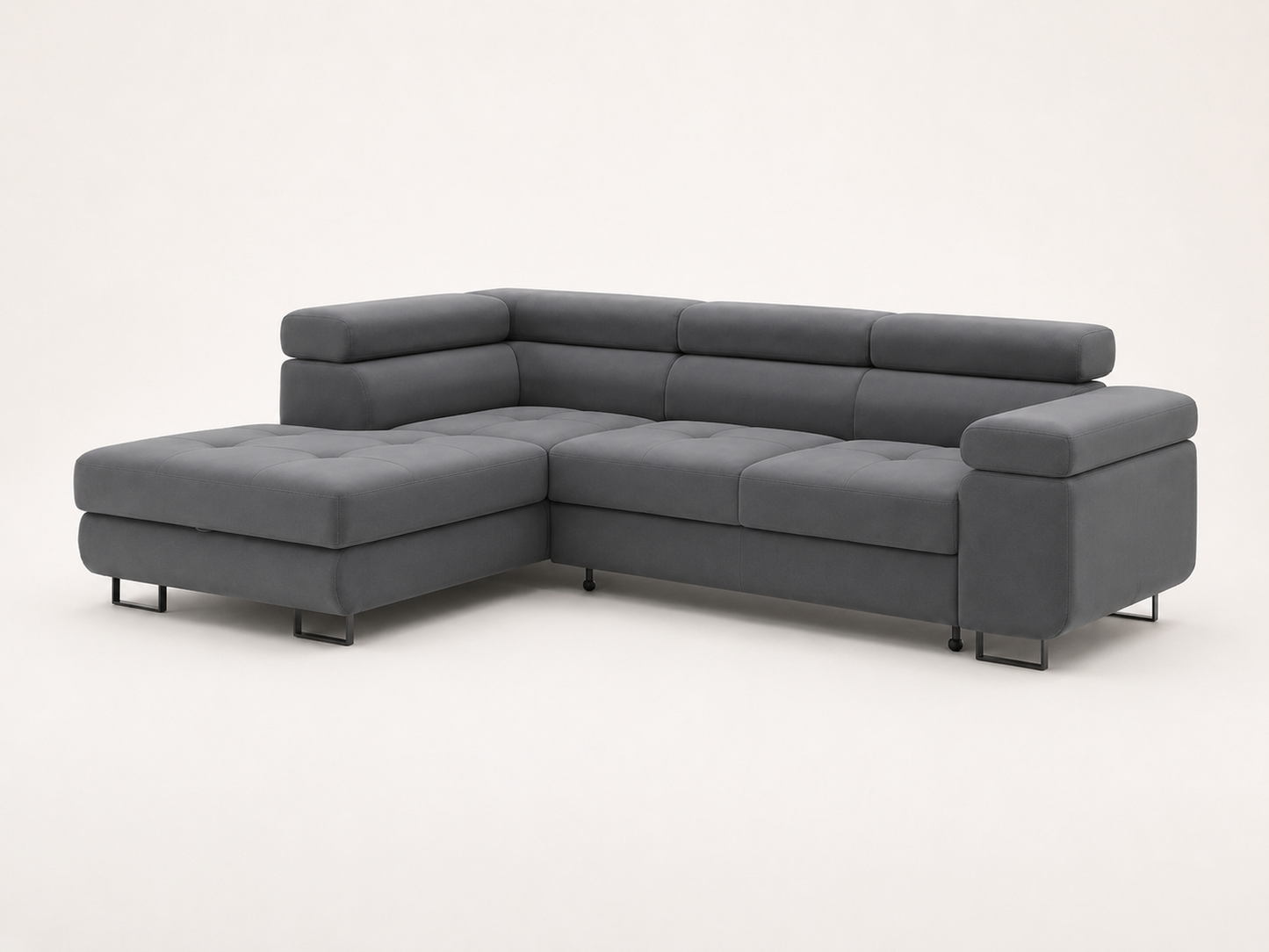 Canapé D'angle Convertible Tony Gris Anthracite