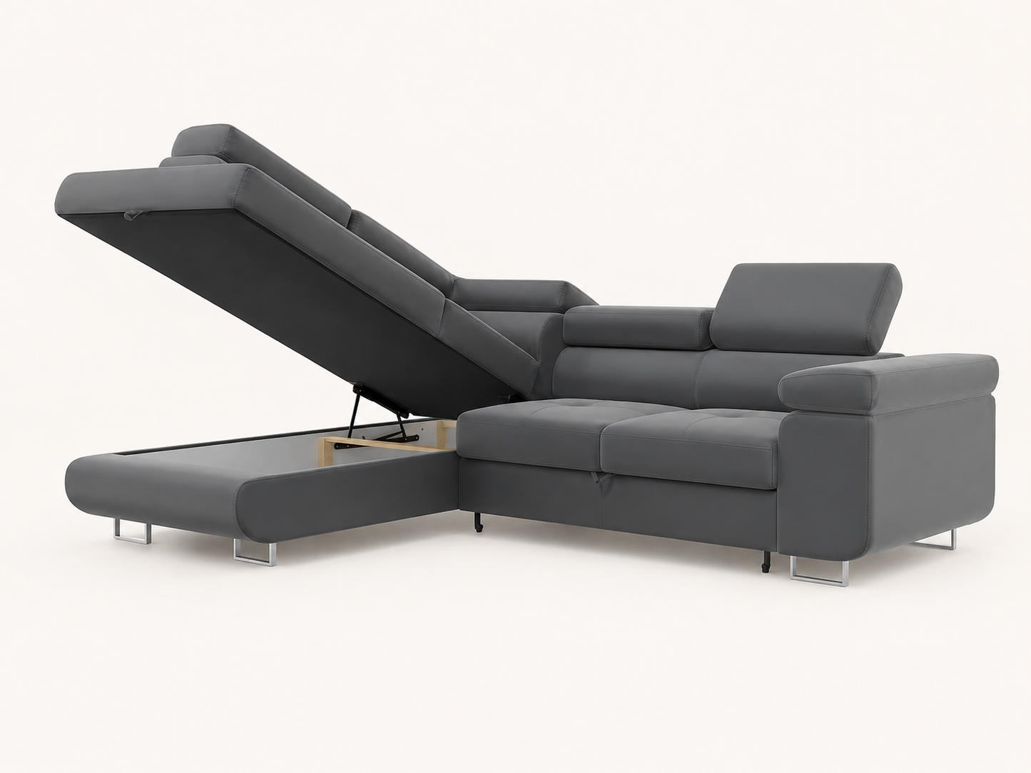 Canapé D'angle Convertible Tony Gris Anthracite