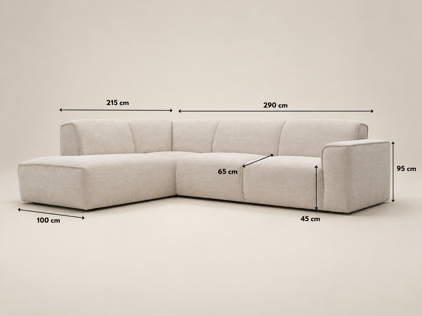Canapé d'angle Colette Marbella Beige