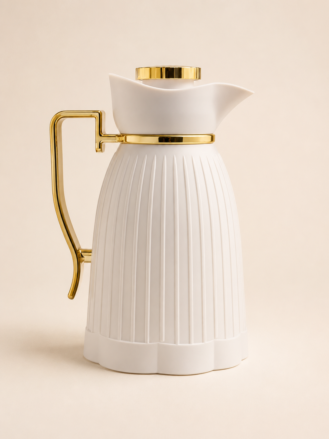 Thermos beige & doré