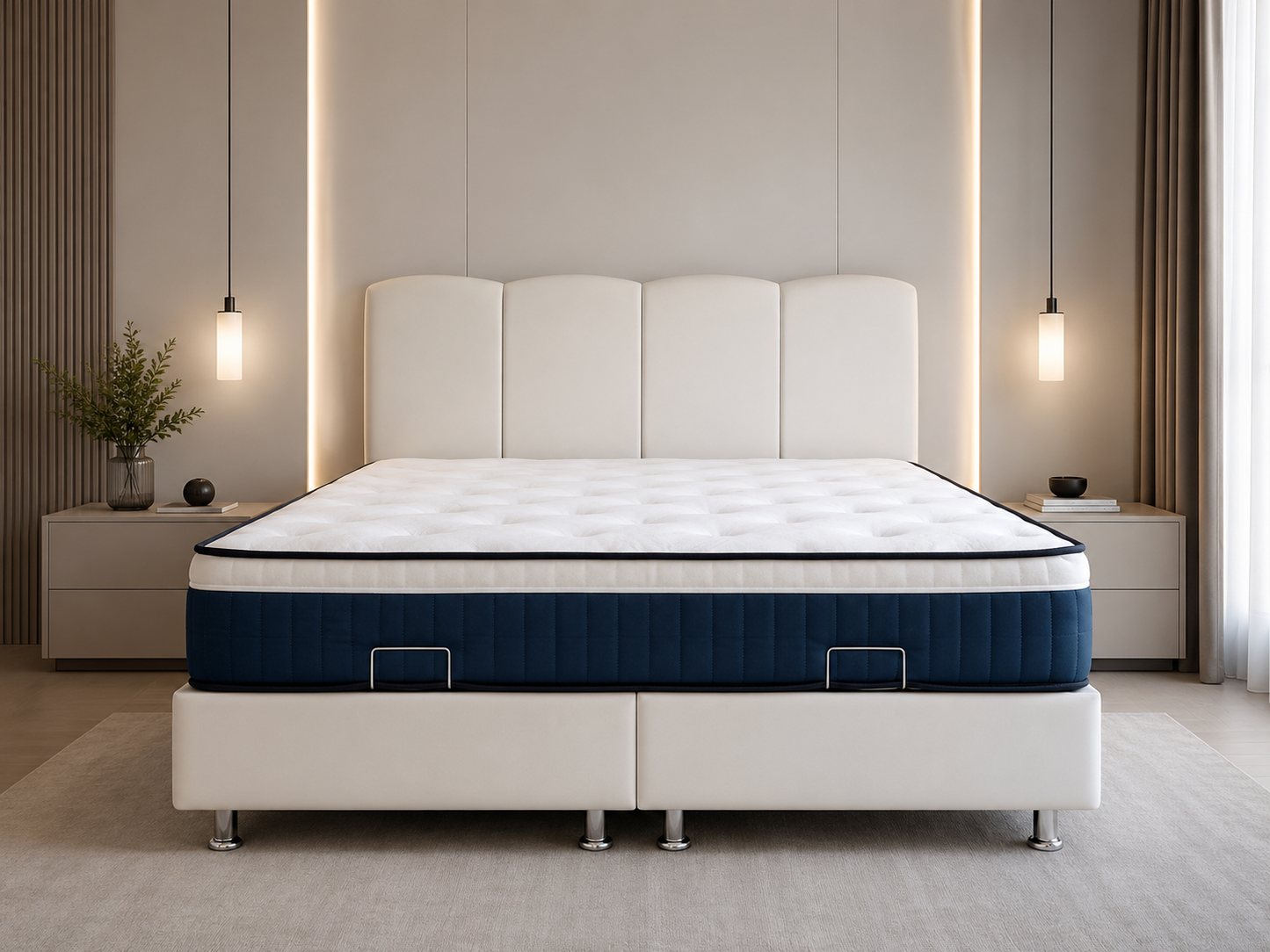 Lit Coffre CELIA BLANC CASSE - Velours