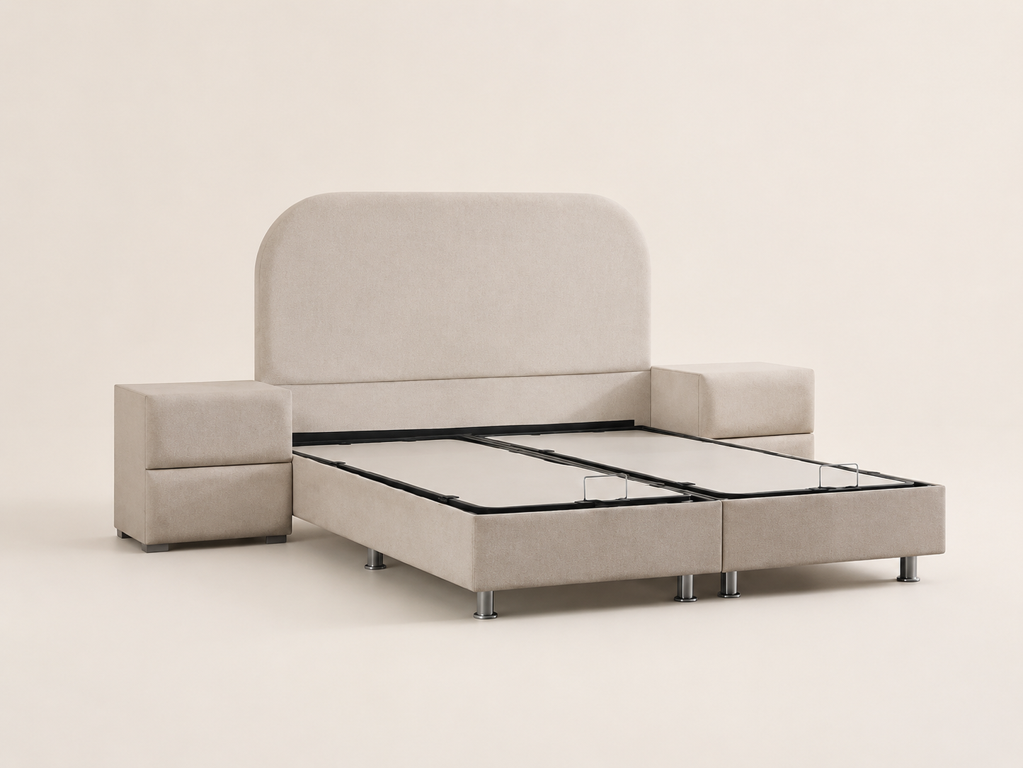Lit Coffre EDA BLANC CASSE - Chenille