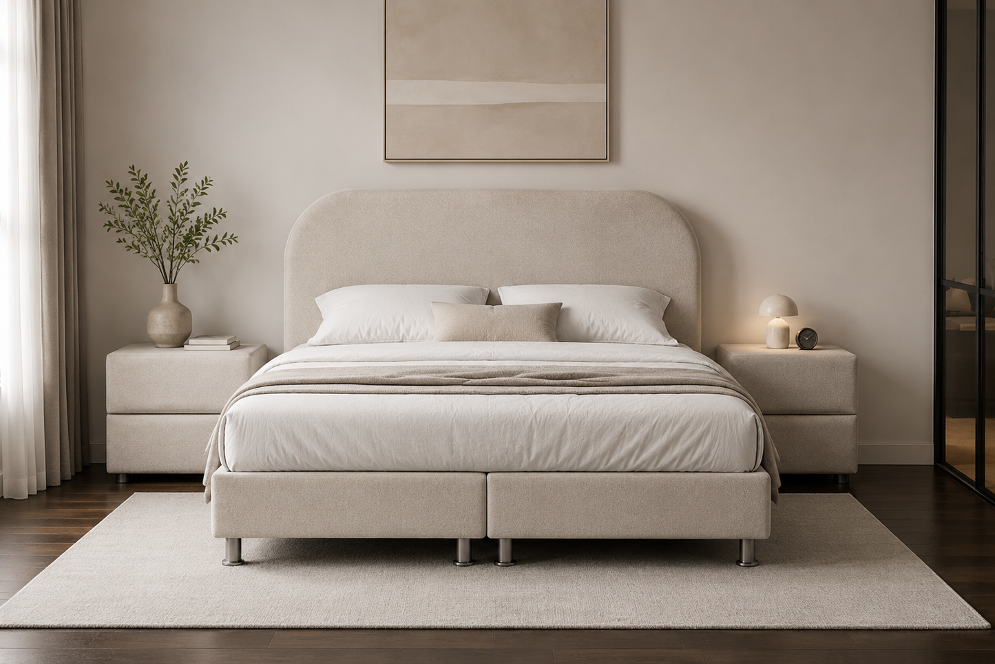 Lit Coffre EDA BLANC CASSE - Chenille