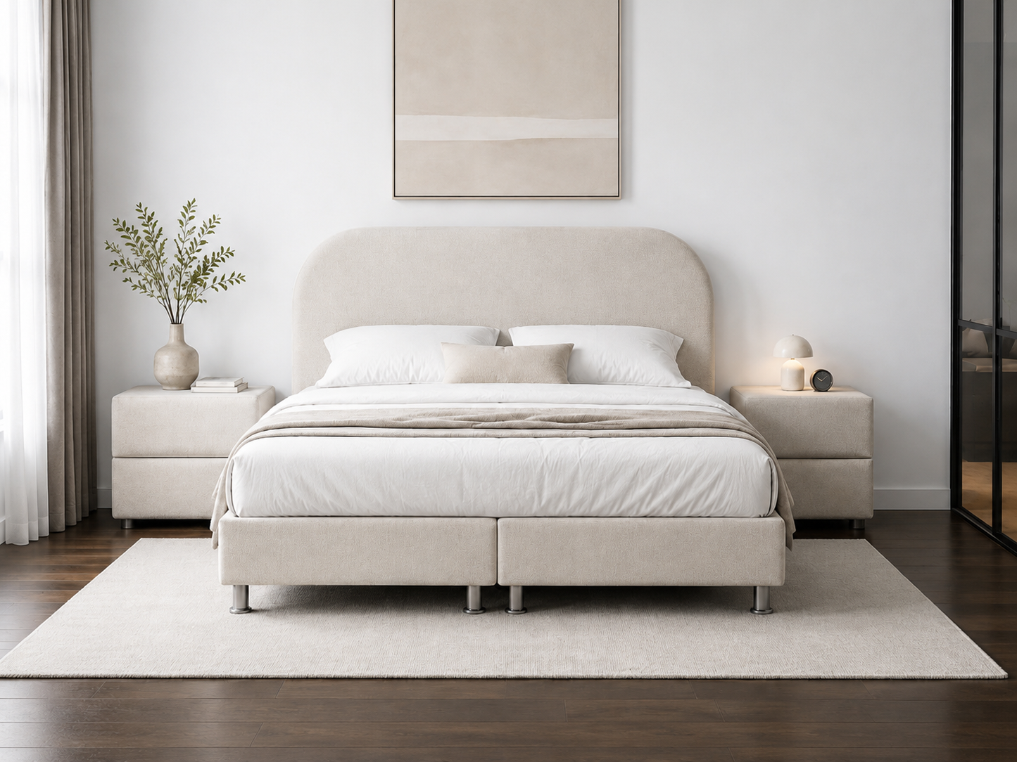 Lit Coffre EDA BLANC CASSE - Chenille