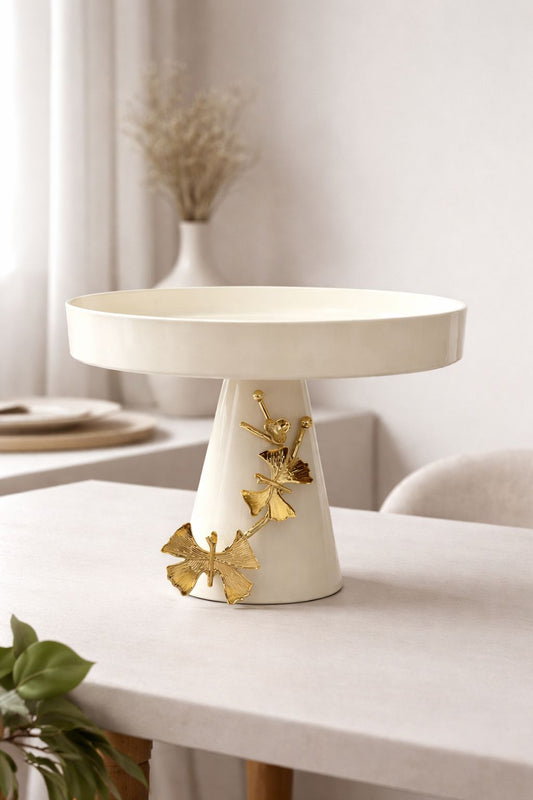 Présentoir à gâteau papillon en verre de marque HomeDeLuxe, avec décor en forme de papillon, pour présenter des desserts élégamment.