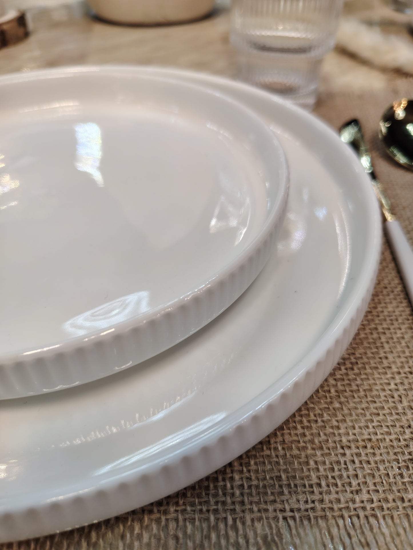 Service assiettes blanches