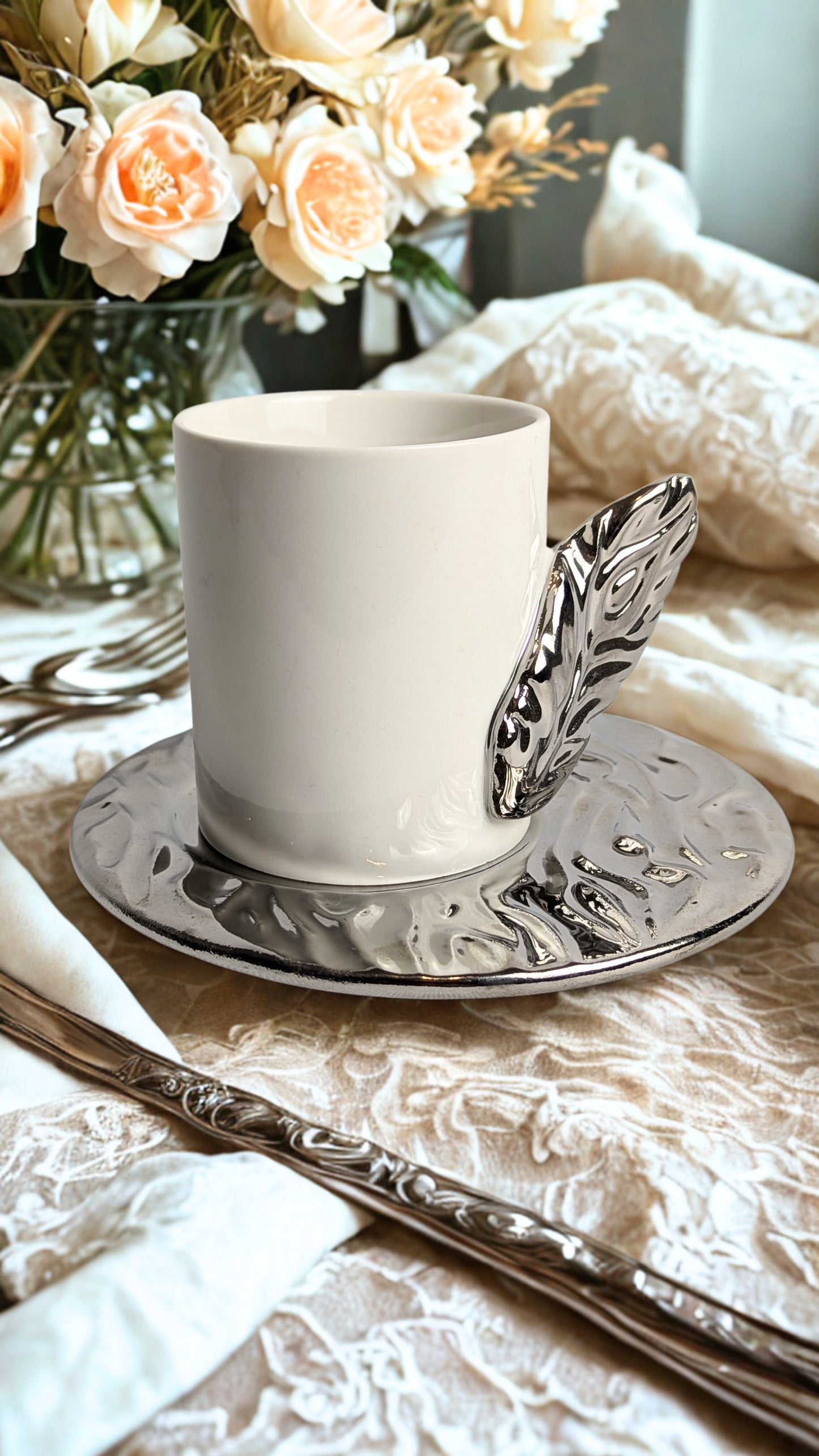 6 tasse à café feuille