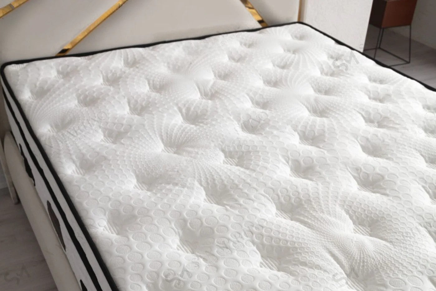 Lit Coffre PARMA BEIGE CLAIR - Velours