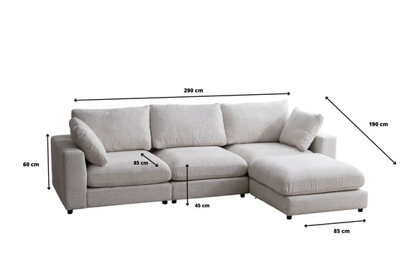 Canapé Julia Modulable Chenille 3+1 Pouf