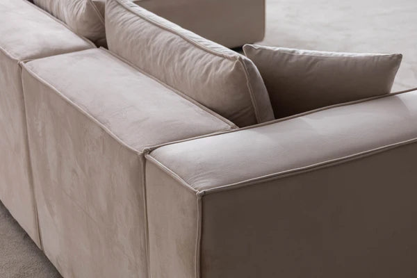 Canapé Elégance Velours Modulable 4+1 Pouf