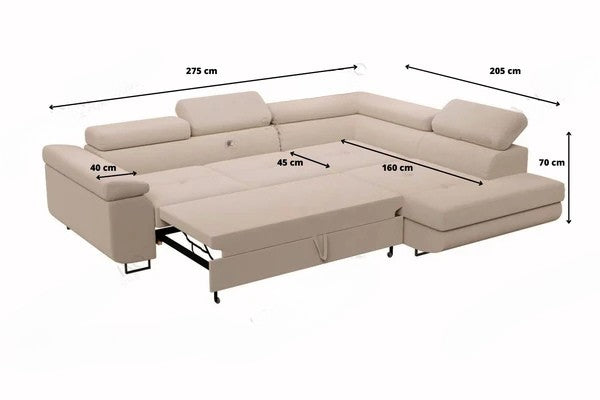 Canapé D'angle Convertible Tony Gris Anthracite