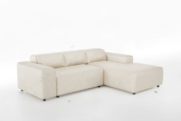 Canapé Moris Velours Beige Texturé