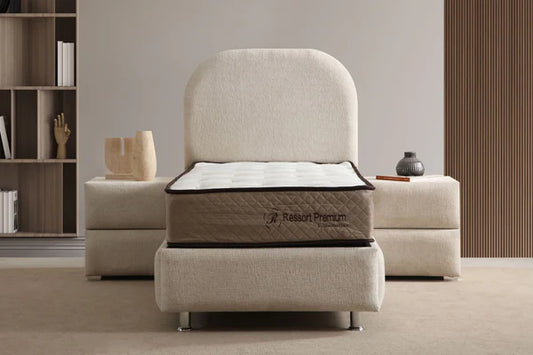 Lit Coffre Enfant JADE BLANC CASSE - CHENILLE 90X190