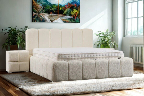 Lit Coffre ALYA BLANC CASSE - Chenille